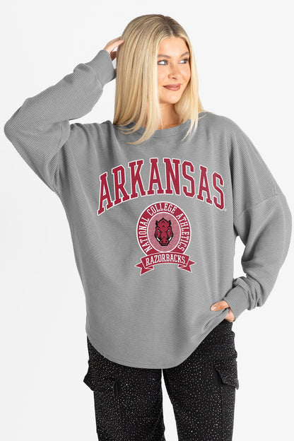 ARKANSAS RAZORBACKS TRAINING VINTAGE WASH CORDED PULLOVER