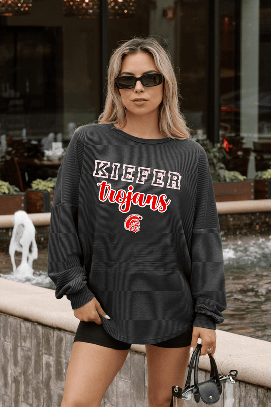 KIEFER TROJANS WASHED CORDED PULLOVER - The Club