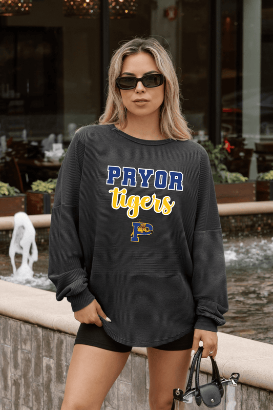 PRYOR TIGERS WASHED CORDED PULLOVER - The Club