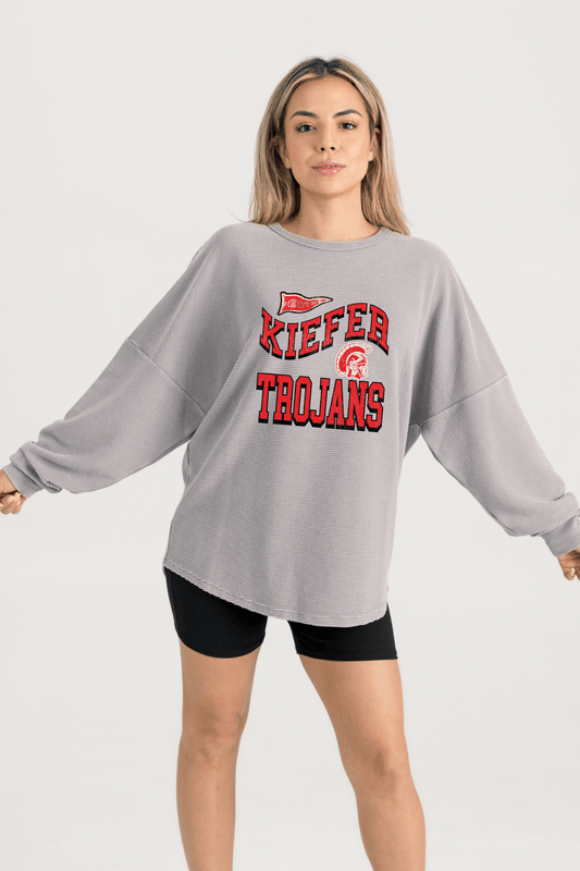 KIEFER TROJANS WASHED CORDED PULLOVER - The Club