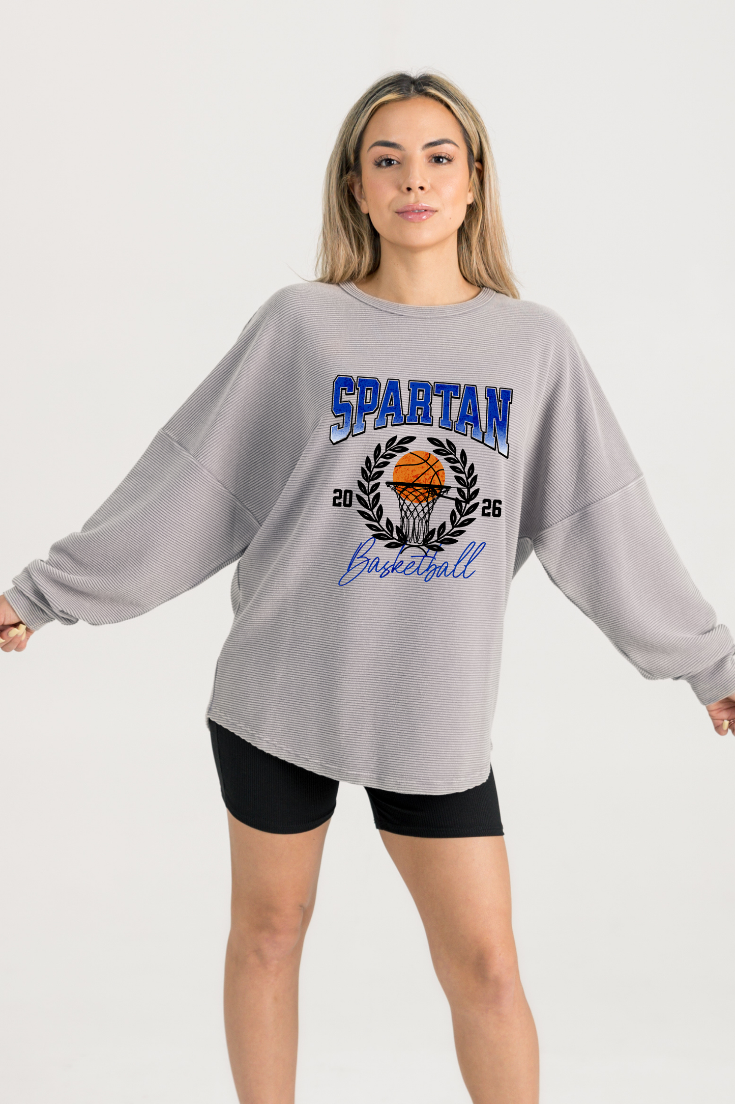 BIXBY SPARTANS BASKETBALL CORDED WASHED PULLOVER