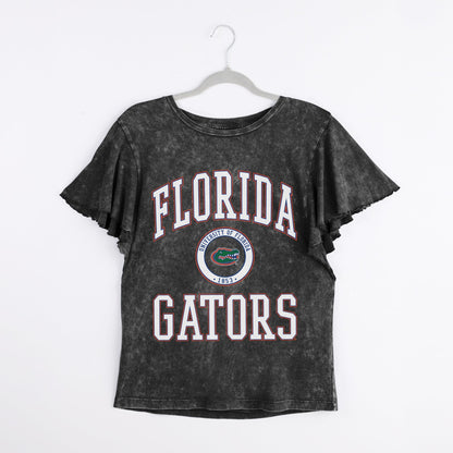 FLORIDA GATORS VICTORY MODE FLUTTER SLEEVE TEE IN BLACK