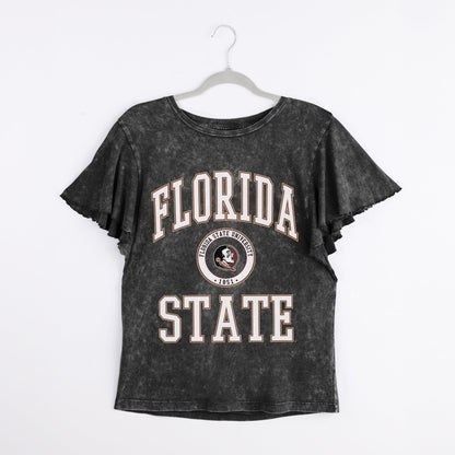 FLORIDA STATE SEMINOLES VICTORY MODE FLUTTER SLEEVE TEE IN BLACK