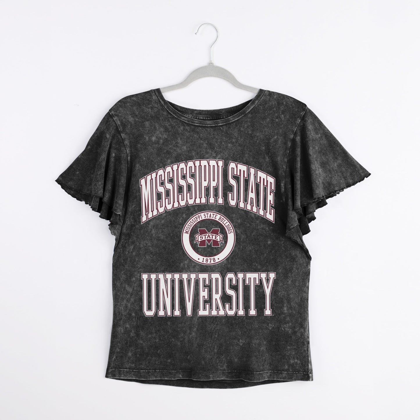 MISSISSIPPI STATE BULLDOGS VICTORY MODE FLUTTER SLEEVE TEE IN BLACK