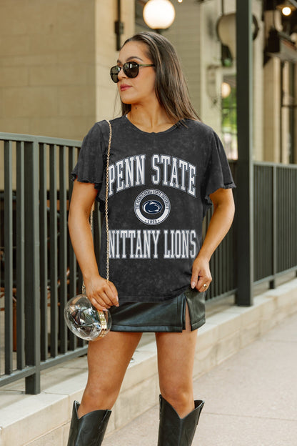 PENN STATE NITTANY LIONS VICTORY MODE FLUTTER SLEEVE TEE IN BLACK