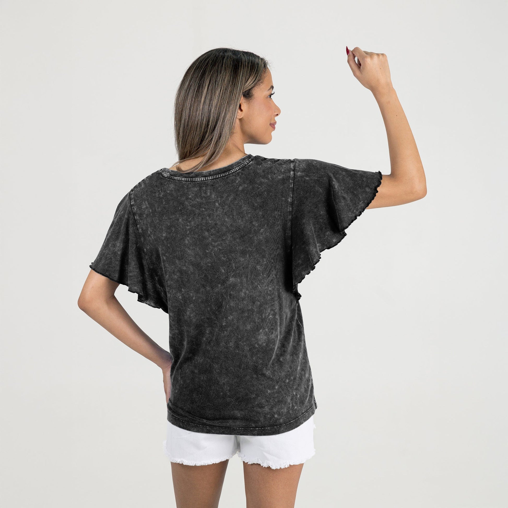 SYRACUSE ORANGE VICTORY MODE FLUTTER SLEEVE TEE IN BLACK