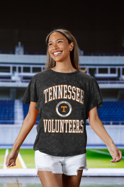 TENNESSEE VOLUNTEERS VICTORY MODE FLUTTER SLEEVE TEE IN BLACK