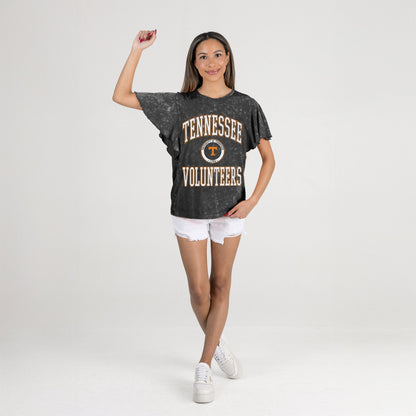 TENNESSEE VOLUNTEERS VICTORY MODE FLUTTER SLEEVE TEE IN BLACK
