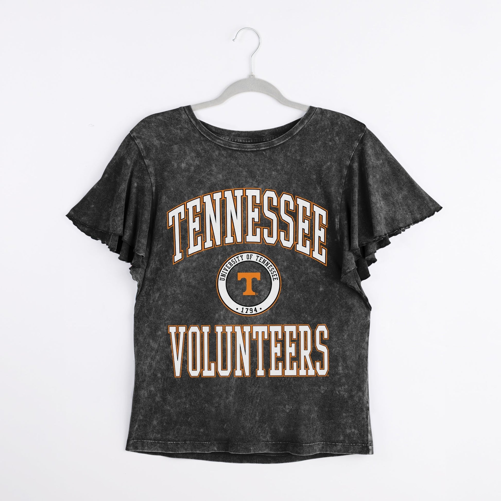 TENNESSEE VOLUNTEERS VICTORY MODE FLUTTER SLEEVE TEE IN BLACK