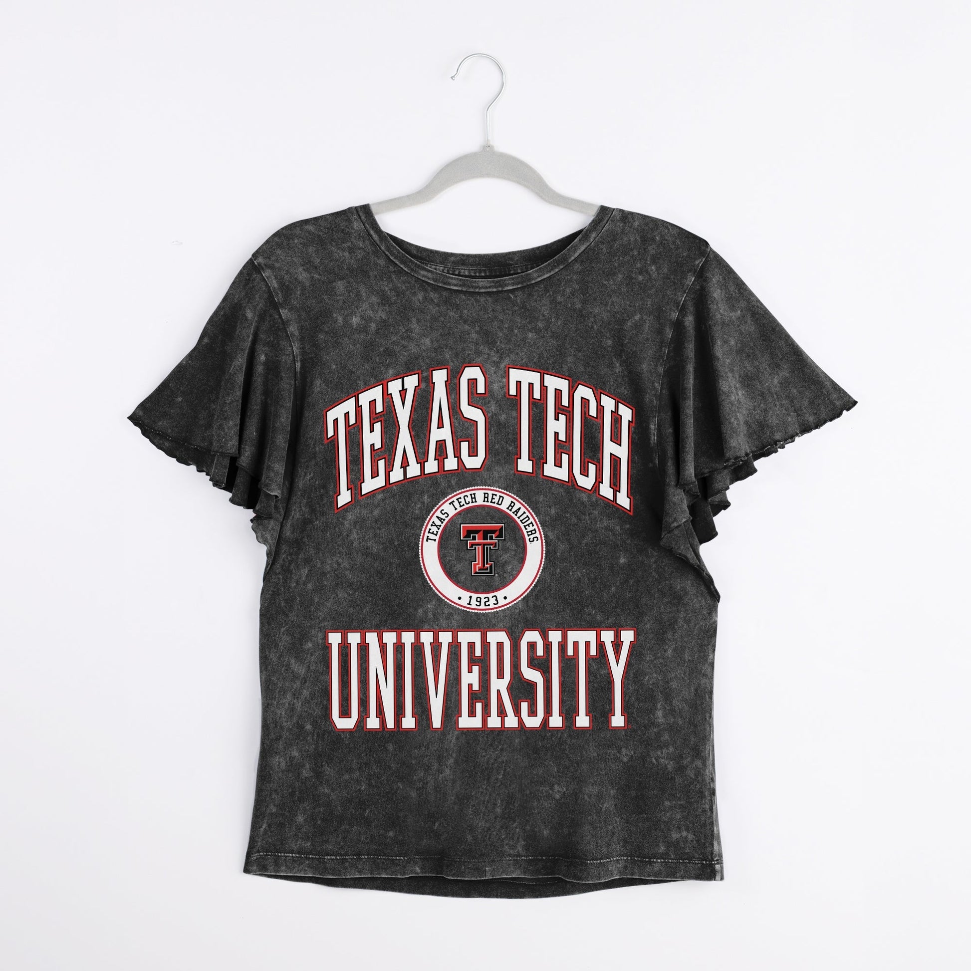 TEXAS TECH RED RAIDERS VICTORY MODE FLUTTER SLEEVE TEE IN BLACK