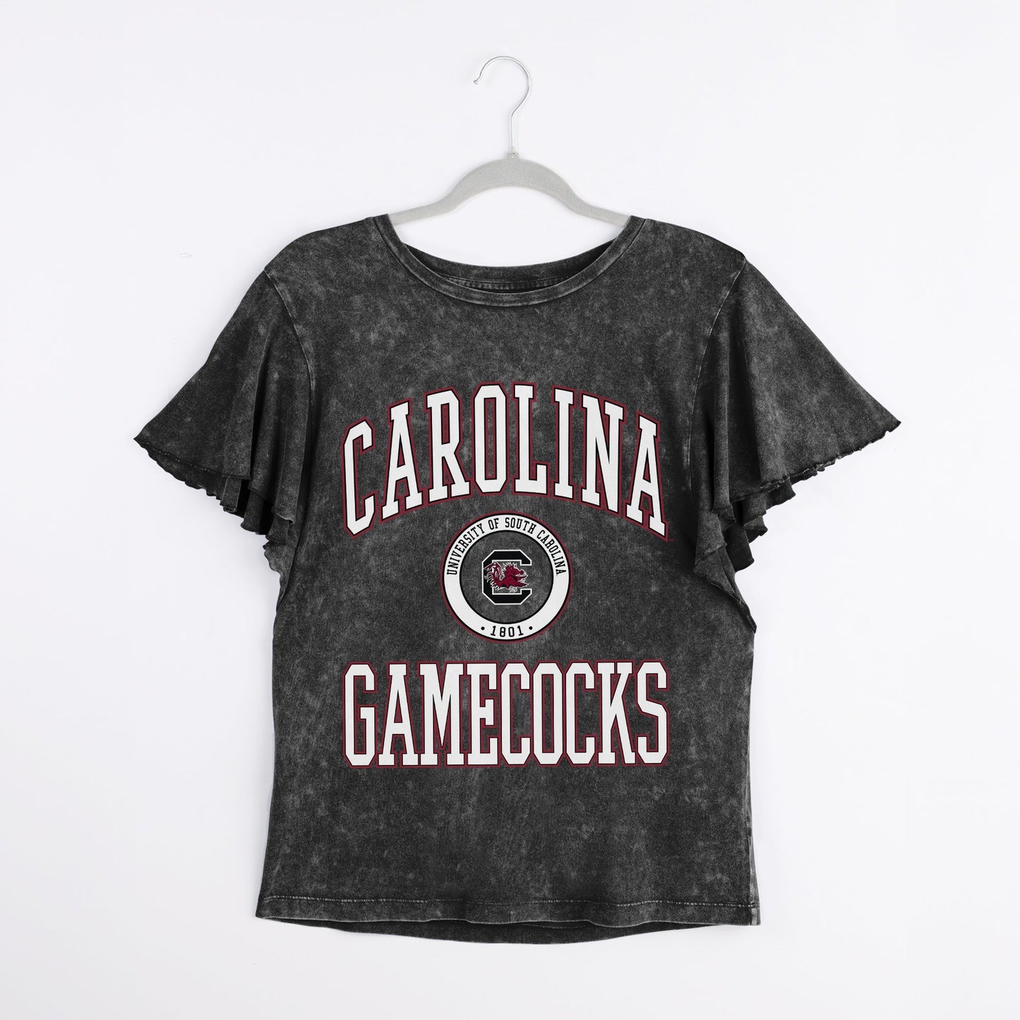 SOUTH CAROLINA GAMECOCKS VICTORY MODE FLUTTER SLEEVE TEE IN BLACK