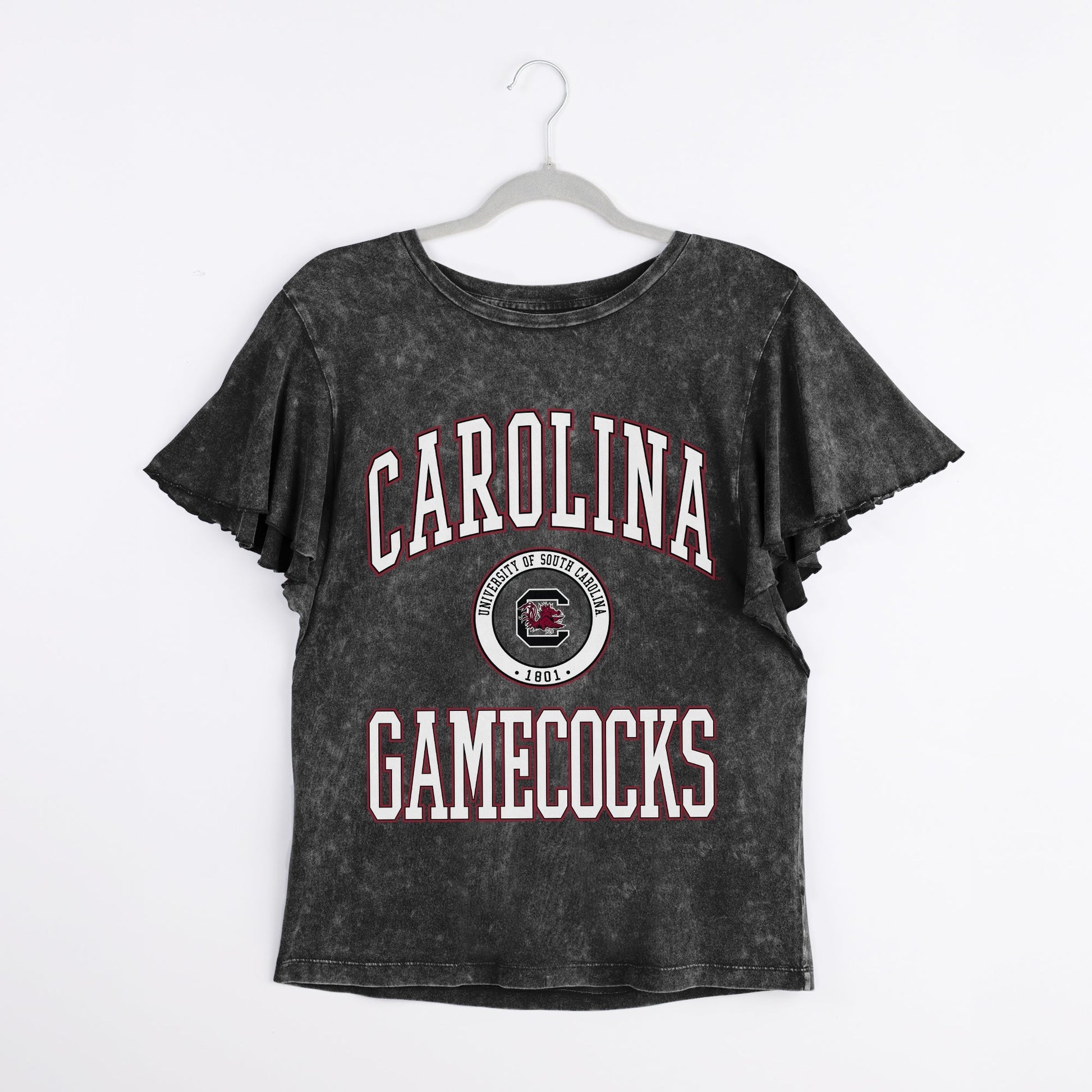 SOUTH CAROLINA GAMECOCKS VICTORY MODE FLUTTER SLEEVE TEE IN BLACK