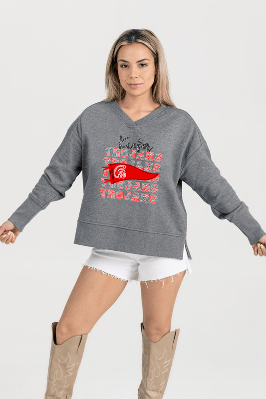 KIEFER TROJANS FRENCH TERRY V - NECK SWEATSHIRT - The Club
