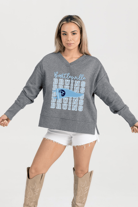 BARTLESVILLE BRUINS FRENCH TERRY V - NECK SWEATSHIRT - The Club