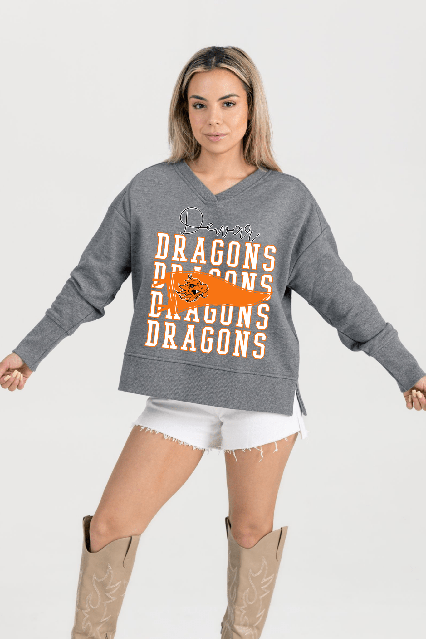 DEWAR DRAGONS FRENCH TERRY V - NECK SWEATSHIRT - The Club