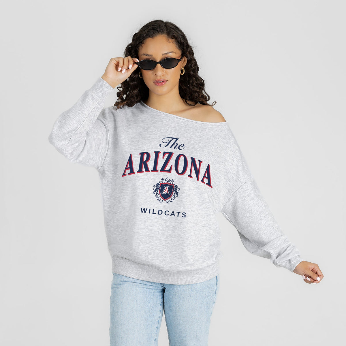 ARIZONA WILDCATS OFFSIDES ENERGY RELAXED OFF-SHOULDER TOP