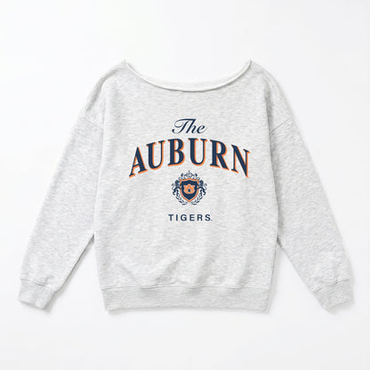 AUBURN TIGERS OFFSIDES ENERGY RELAXED OFF-SHOULDER TOP