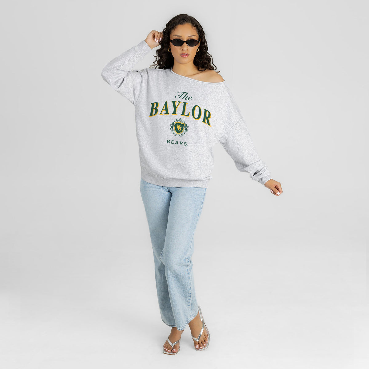 BAYLOR BEARS OFFSIDES ENERGY RELAXED OFF-SHOULDER TOP