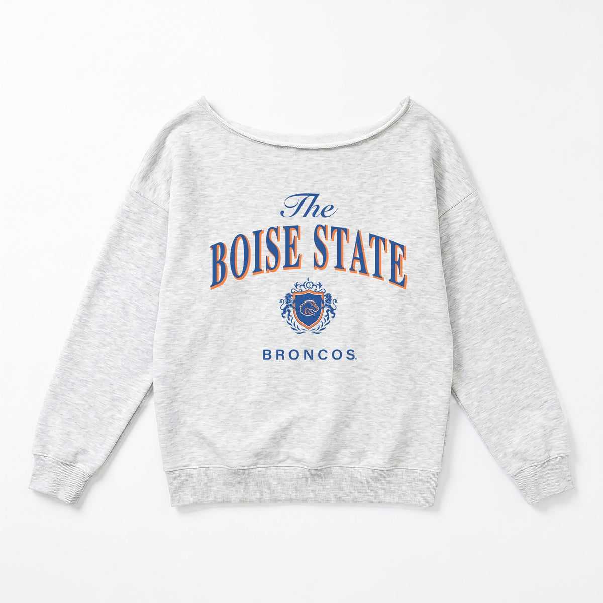 BOISE STATE BRONCOS OFFSIDES ENERGY RELAXED OFF-SHOULDER TOP