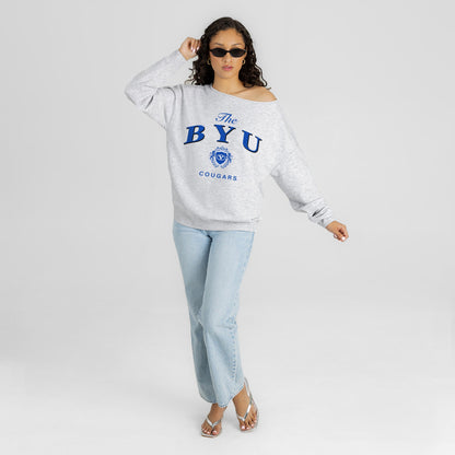 BYU COUGARS OFFSIDES ENERGY RELAXED OFF-SHOULDER TOP