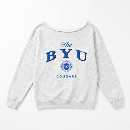 BYU COUGARS OFFSIDES ENERGY RELAXED OFF-SHOULDER TOP