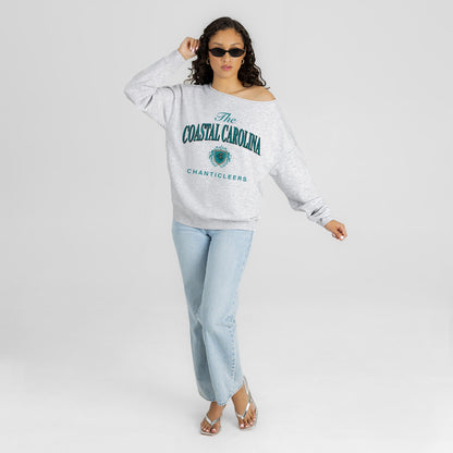 COASTAL CAROLINA CHANTICLEERS OFFSIDES ENERGY RELAXED OFF-SHOULDER TOP