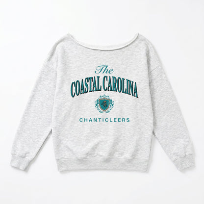COASTAL CAROLINA CHANTICLEERS OFFSIDES ENERGY RELAXED OFF-SHOULDER TOP