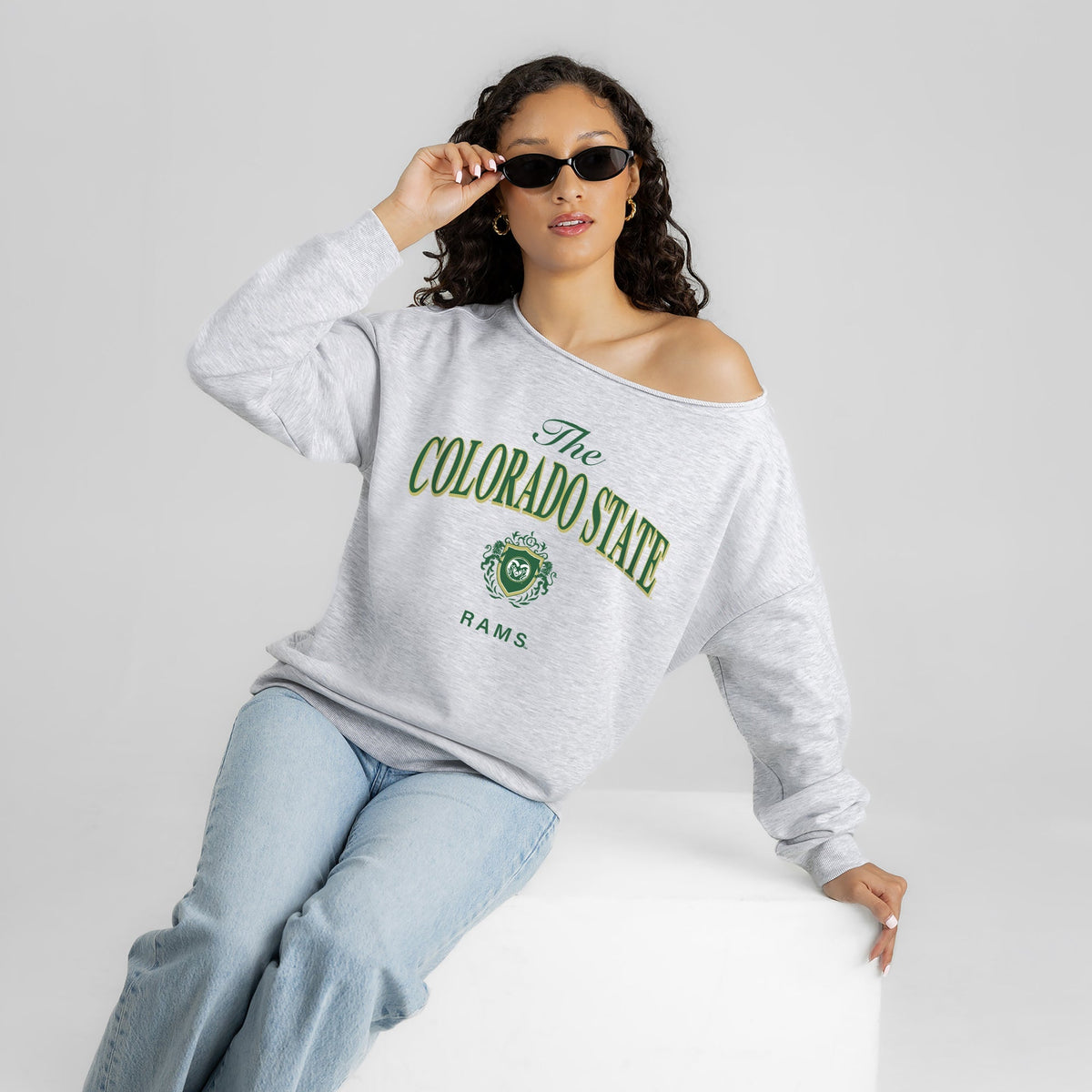 COLORADO STATE RAMS OFFSIDES ENERGY RELAXED OFF-SHOULDER TOP