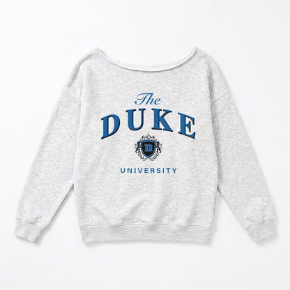 DUKE BLUE DEVILS OFFSIDES ENERGY RELAXED OFF-SHOULDER TOP