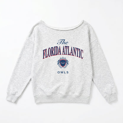 FLORIDA ATLANTIC OWLS OFFSIDES ENERGY RELAXED OFF-SHOULDER TOP