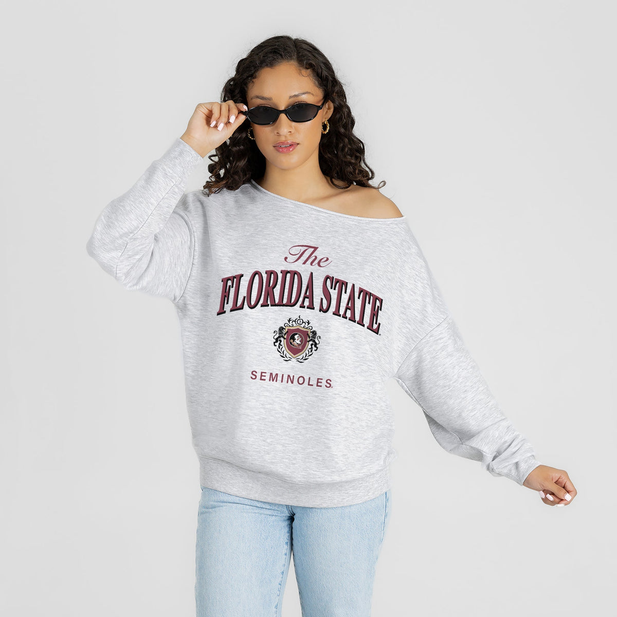 FLORIDA STATE SEMINOLES OFFSIDES ENERGY RELAXED OFF-SHOULDER TOP
