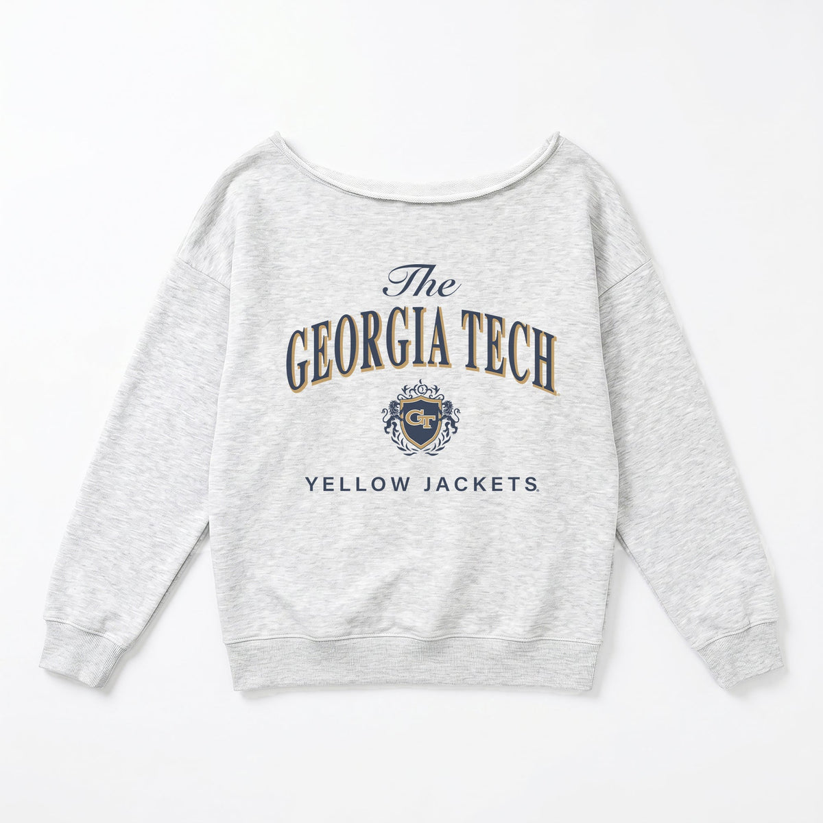 GEORGIA TECH YELLOW JACKETS OFFSIDES ENERGY RELAXED OFF-SHOULDER TOP