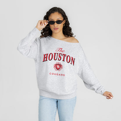 HOUSTON COUGARS OFFSIDES ENERGY RELAXED OFF-SHOULDER TOP