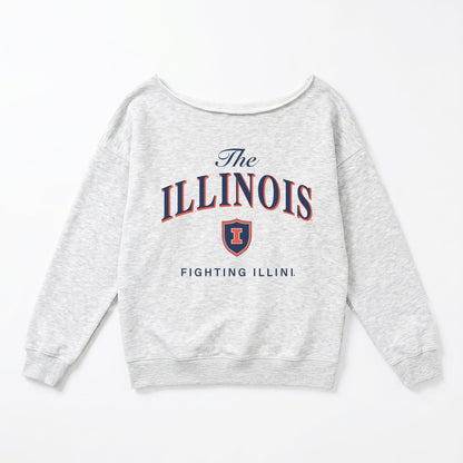 ILLINOIS FIGHTING ILLINI OFFSIDES ENERGY RELAXED OFF-SHOULDER TOP