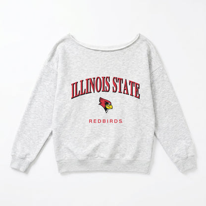 ILLINOIS STATE REDBIRDS OFFSIDES ENERGY RELAXED OFF-SHOULDER TOP