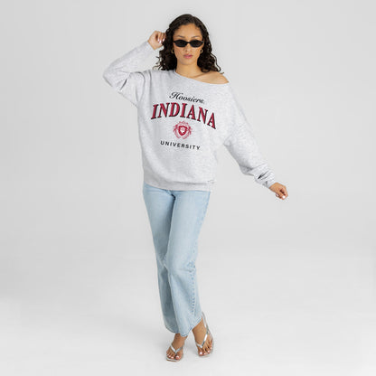 INDIANA HOOSIERS OFFSIDES ENERGY RELAXED OFF-SHOULDER TOP