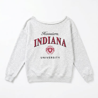 INDIANA HOOSIERS OFFSIDES ENERGY RELAXED OFF-SHOULDER TOP