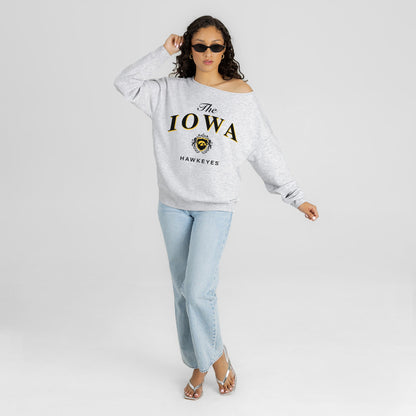 IOWA HAWKEYES OFFSIDES ENERGY RELAXED OFF-SHOULDER TOP