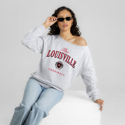 LOUISVILLE CARDINALS OFFSIDES ENERGY RELAXED OFF-SHOULDER TOP