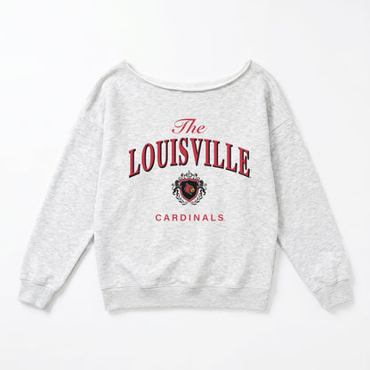 LOUISVILLE CARDINALS OFFSIDES ENERGY RELAXED OFF-SHOULDER TOP