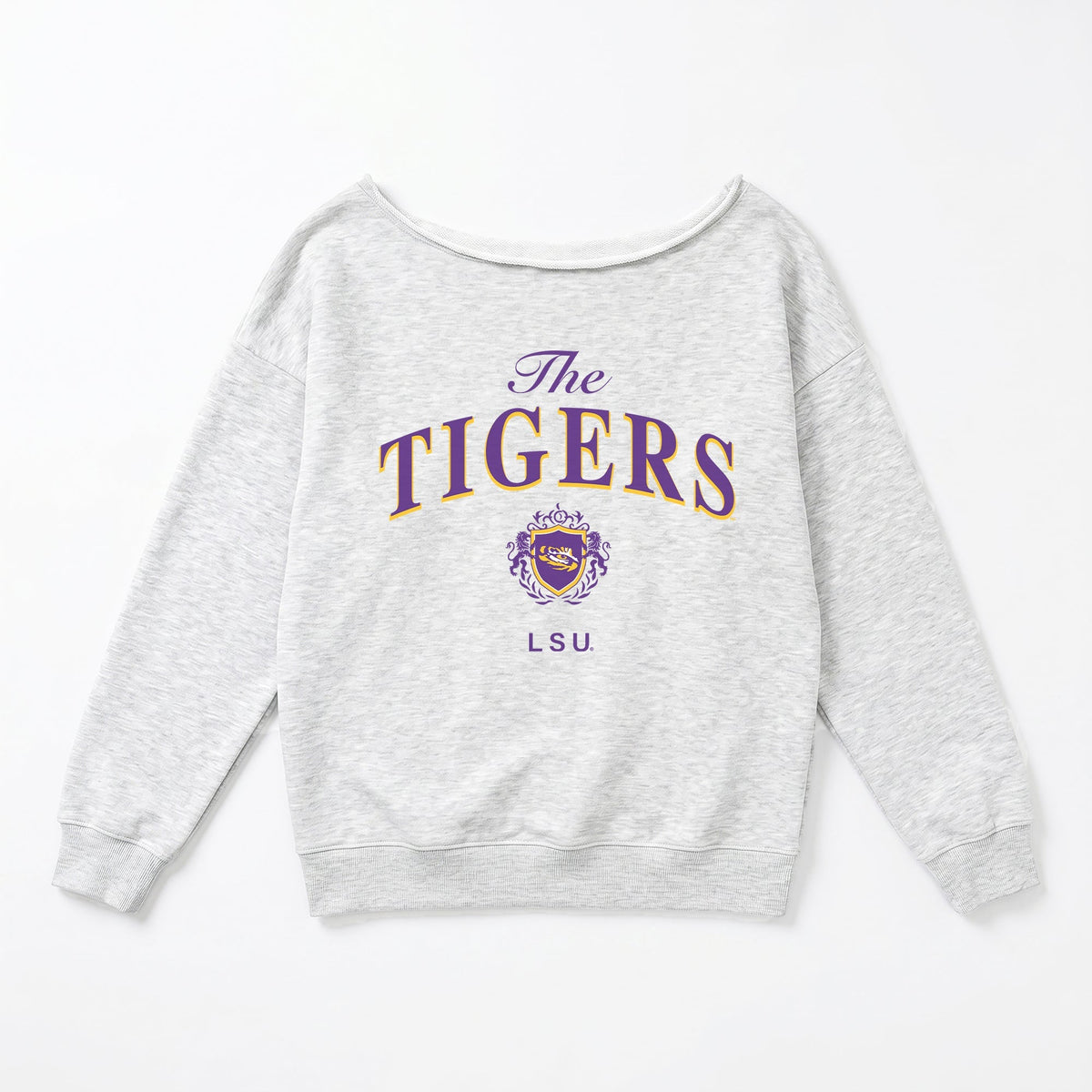 LSU TIGERS OFFSIDES ENERGY RELAXED OFF-SHOULDER TOP
