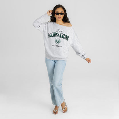 MICHIGAN STATE SPARTANS OFFSIDES ENERGY RELAXED OFF-SHOULDER TOP