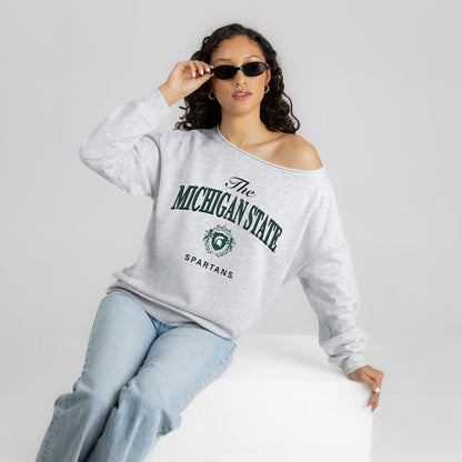MICHIGAN STATE SPARTANS OFFSIDES ENERGY RELAXED OFF-SHOULDER TOP