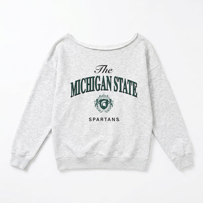 MICHIGAN STATE SPARTANS OFFSIDES ENERGY RELAXED OFF-SHOULDER TOP