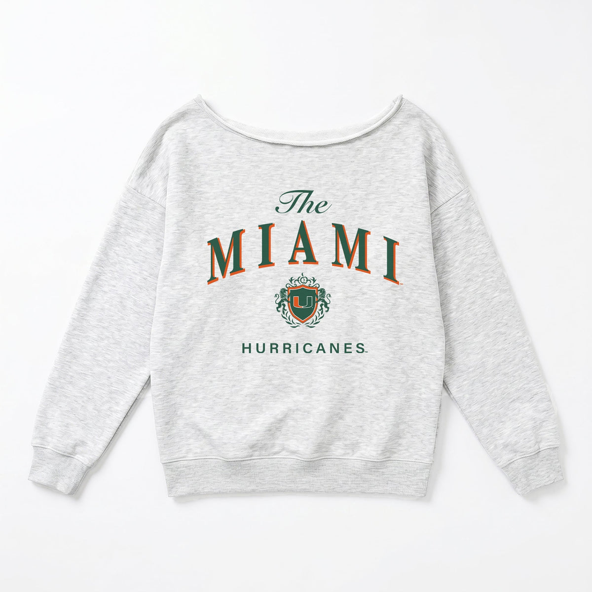 MIAMI HURRICANES OFFSIDES ENERGY RELAXED OFF-SHOULDER TOP