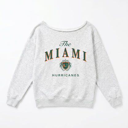 MIAMI HURRICANES OFFSIDES ENERGY RELAXED OFF-SHOULDER TOP