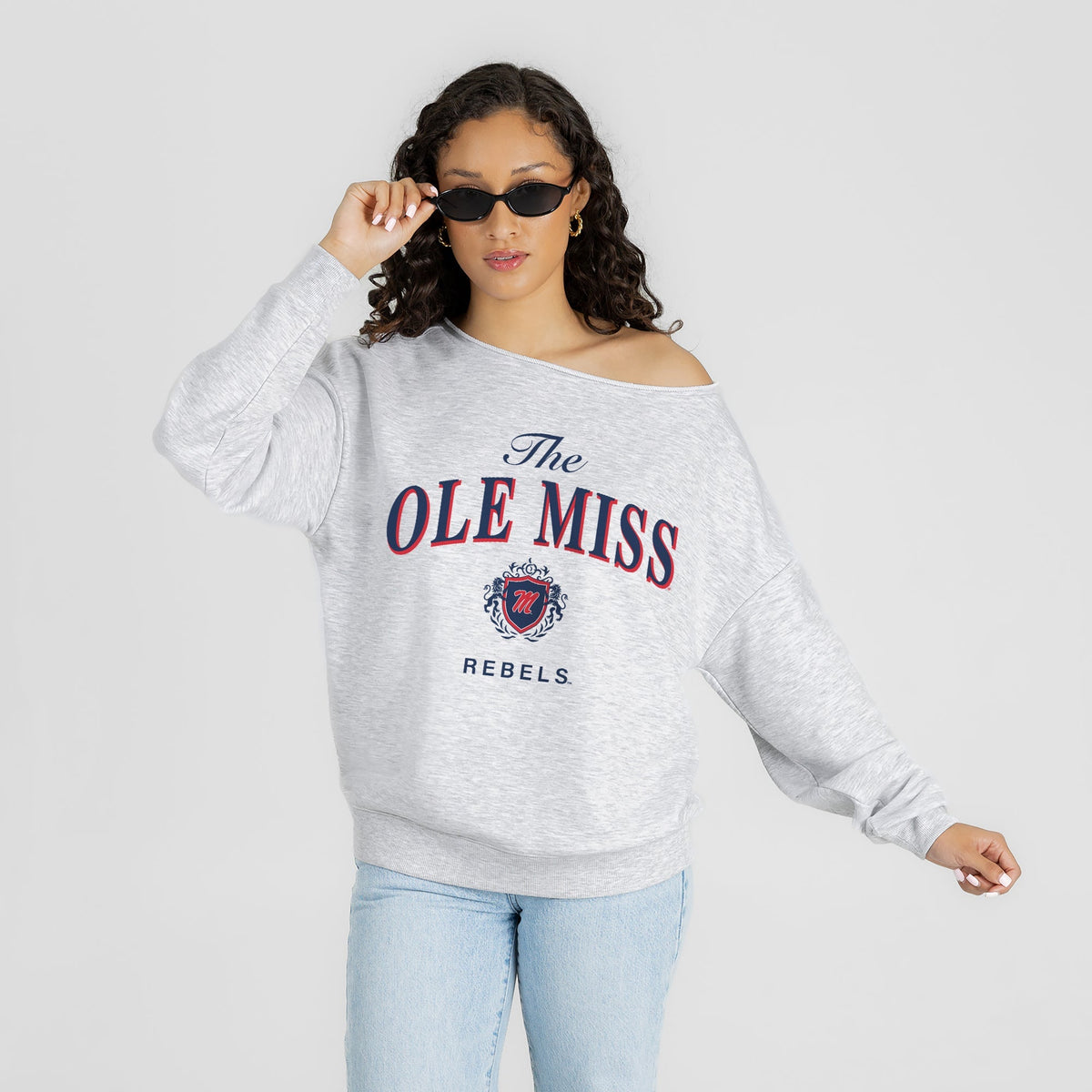 OLE MISS REBELS OFFSIDES ENERGY RELAXED OFF-SHOULDER TOP