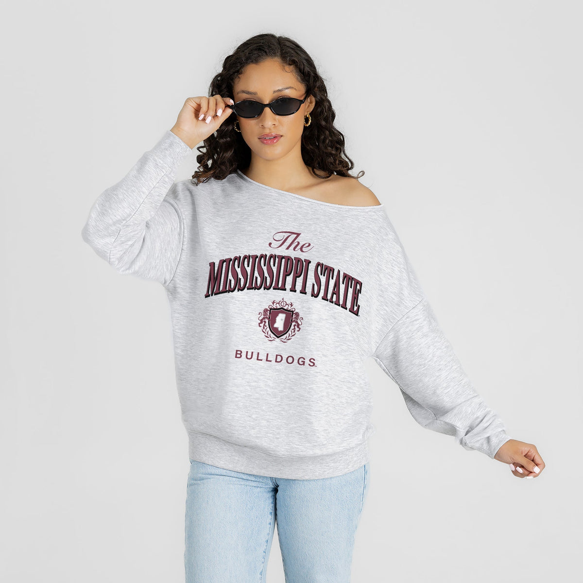 MISSISSIPPI STATE BULLDOGS OFFSIDES ENERGY RELAXED OFF-SHOULDER TOP