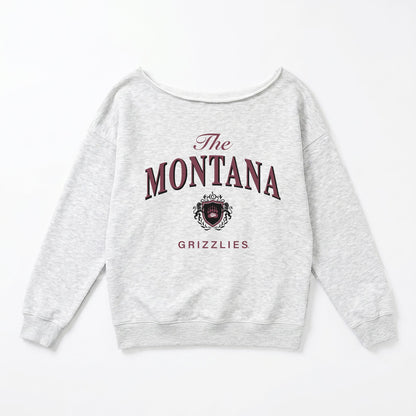 MONTANA GRIZZLIES OFFSIDES ENERGY RELAXED OFF-SHOULDER TOP