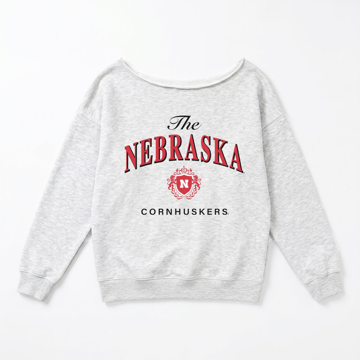 NEBRASKA CORNHUSKERS OFFSIDES ENERGY RELAXED OFF-SHOULDER TOP